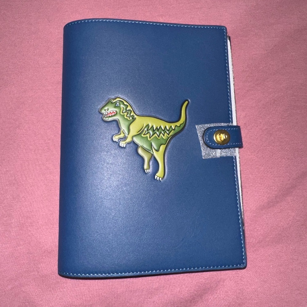 Coach Blue Rexy Leather Turnlock Notebook